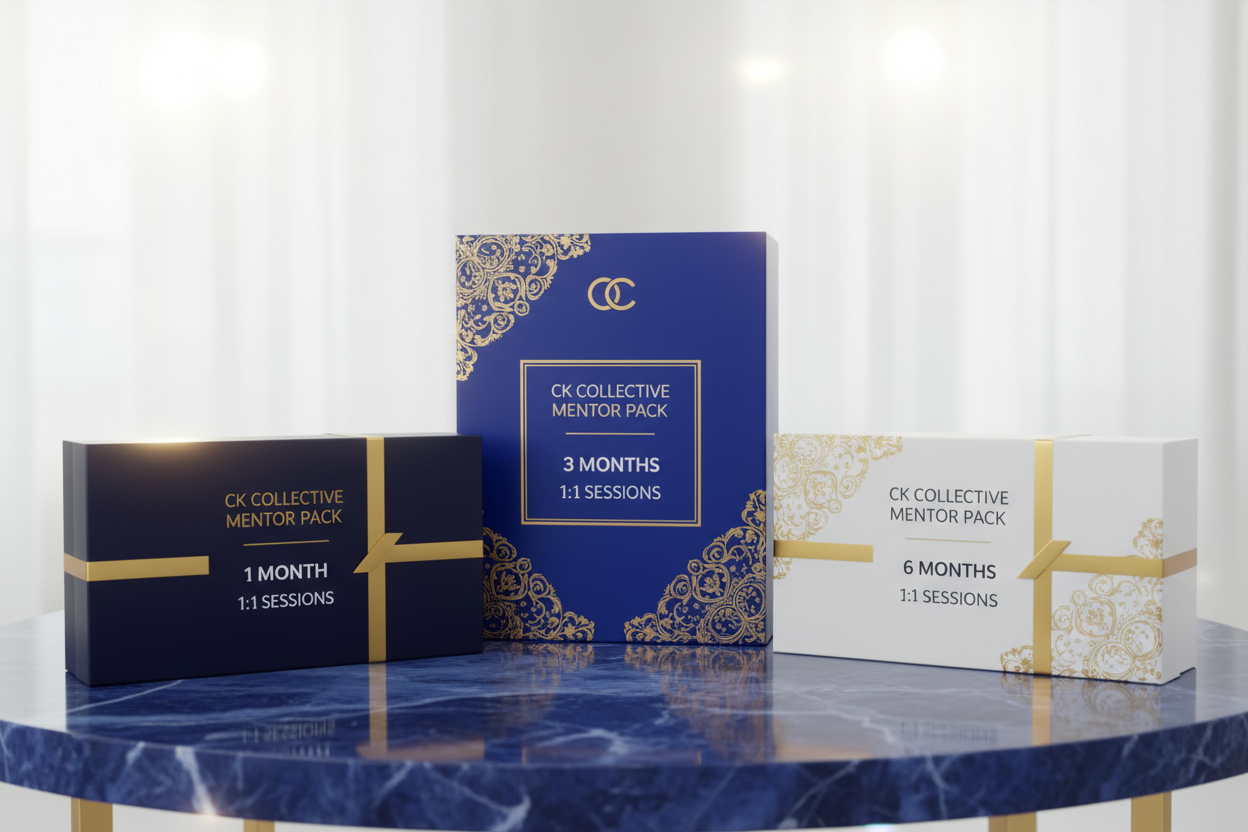 CK Collective Mentor Pack Pacakges. 1:1 Sessions for 1 month, 3 months or 6 months