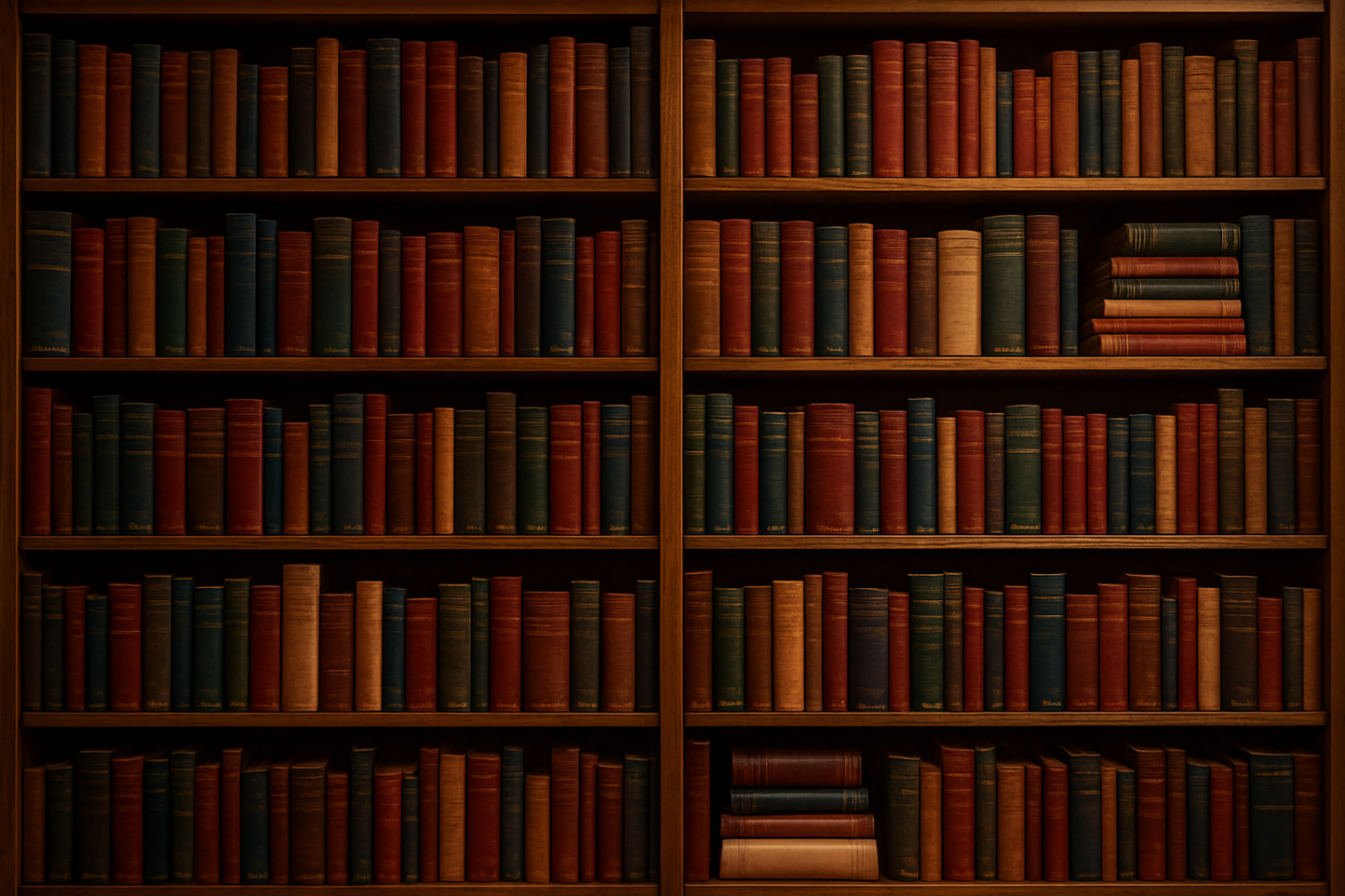 Just give me an image with a ton of books on the shelf, don't need exact titles but this is great!