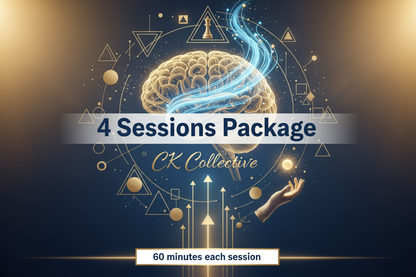 4 Sessions Package with CK Collective to work on personal tactics, business endeavors, relationship turmoil, elite mindset, routines, letting go, and rewiring your subconscious brain. 60-minutes each. 