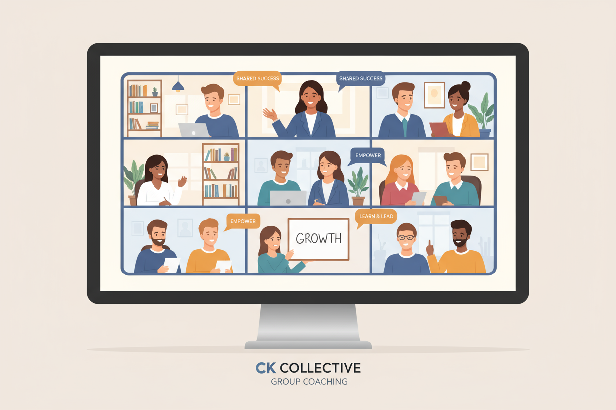 CK Collective Group Coaching Calls, max 10 people per session, 1-2 times weekly, recorded and posted to YouTube